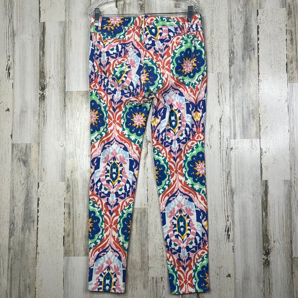 J. McLaughlin Pants Women 8 Zip Multicolor Floral Straight Pocket Jersey Stretch - Picture 4 of 15